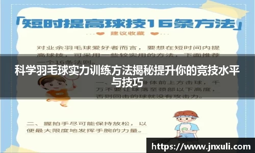 科学羽毛球实力训练方法揭秘提升你的竞技水平与技巧