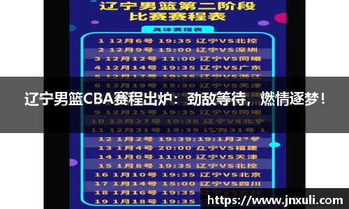 辽宁男篮CBA赛程出炉：劲敌等待，燃情逐梦！