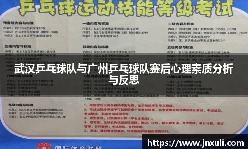 武汉乒乓球队与广州乒乓球队赛后心理素质分析与反思